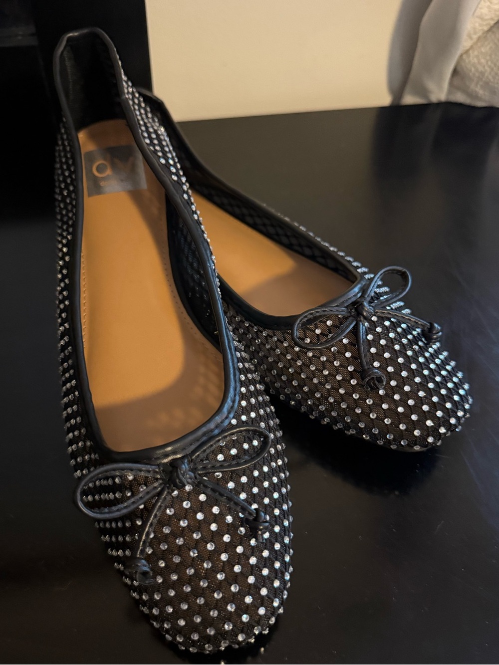 Dolce Vita Sparkling Mesh Ballet Flats with Bow